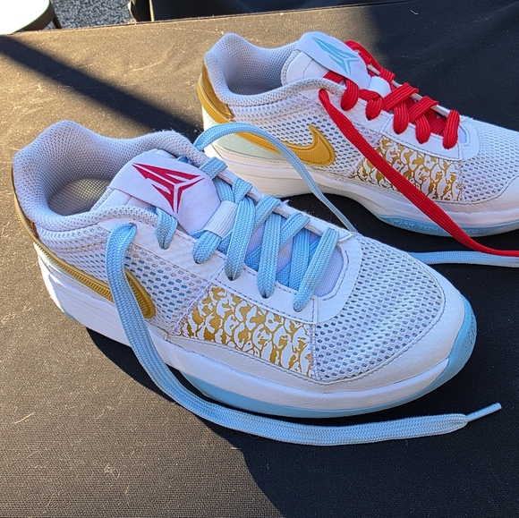 Nike Kids White Sneakers with Red and Blue Accents - Picture 3 of 14